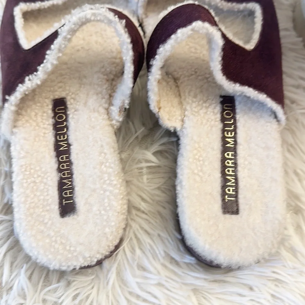TAMARA MELLON Roam Shearing Slides Platform Sandals women size 36 US 6